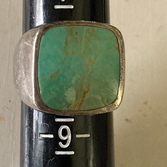 Vintage Peyote Bird amazonite ring in sterling silver setting - Picture 7 of 10